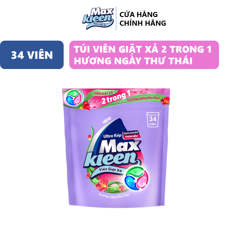 Ảnh Túi Viên Giặt Xả MaxKleen Hương Ngày Thư Thái (34 Viên) 2