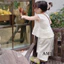 Set bộ quần áo bé gái TB283 TN284 Bộ đũi gân bèo chéo bé gái