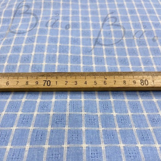 Vải Linen Bột Xanh Biển Dệt Ô Caro Mềm Rũ Khổ 1m40