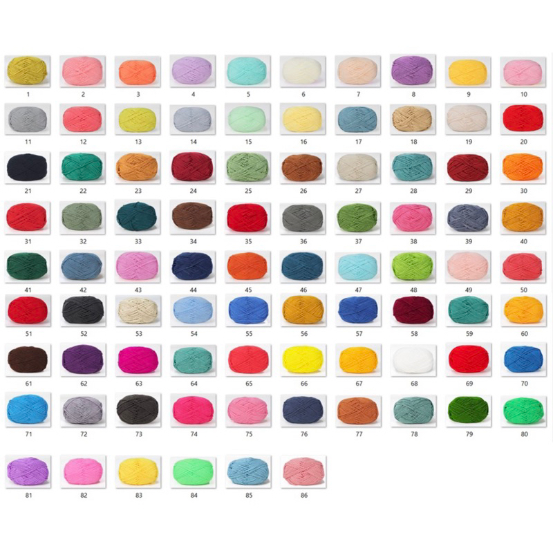 Len Milk Cotton 2mm 50g/1c full màu