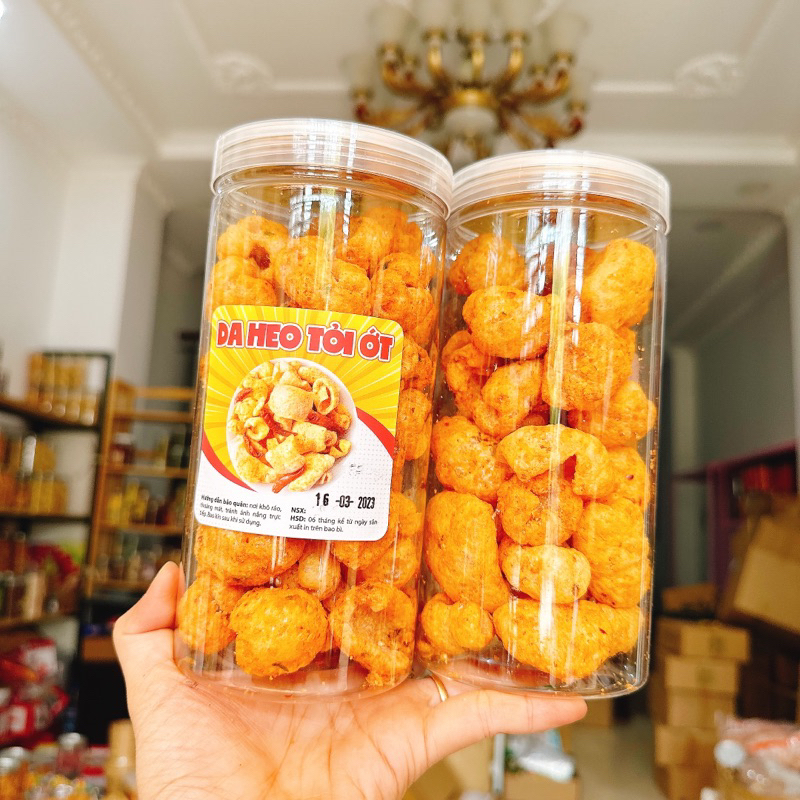 Da Heo Cháy Tỏi Ớt siêu giòn hộp 130gr