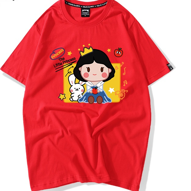 Áo Thun Nữ HappyFamily - Áo Phông Tay lỡ The Little Princess Đáng Yêu Chất Cotton 100 Cao Cấp Màu Trắng Đen Đỏ Xám