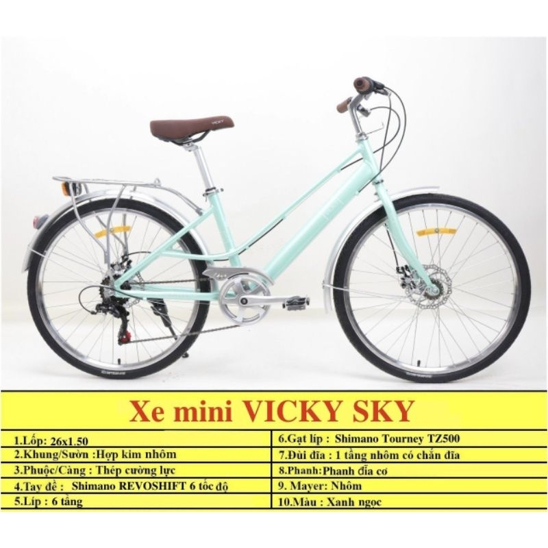 xe đạp mini VICKY SKY khung nhôm size 26