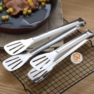 Kẹp Inox Gắp Thức Ăn 3 Rãnh, Đồ Nướng, Chiên Rán - Dụng Cụ Gắp Đồ Nóng Cam Homeware