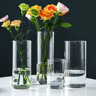Lọ hoa thuỷ tinh cao cấp hình trụ tròn nhiều kích thước 10 x25/30/40 cm