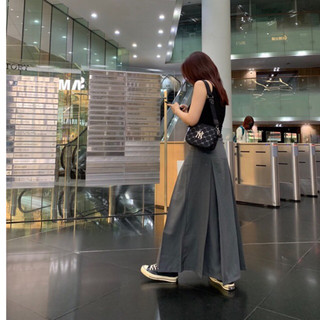 (Hỏa tốc) Chân váy chữ A dài xếp ly ulzzang màu Đen/ Xám kèm nịt Trendy y2k Lolalalo