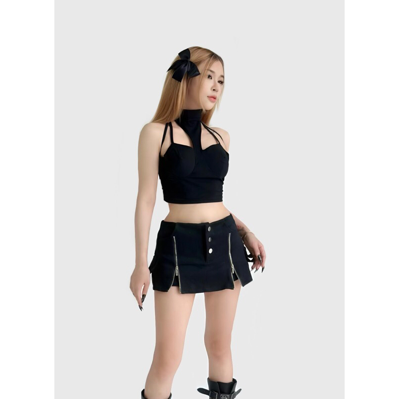 CHÂN VÁY 3 NÚT KAKI MINI SKIRT | Shopee Việt Nam