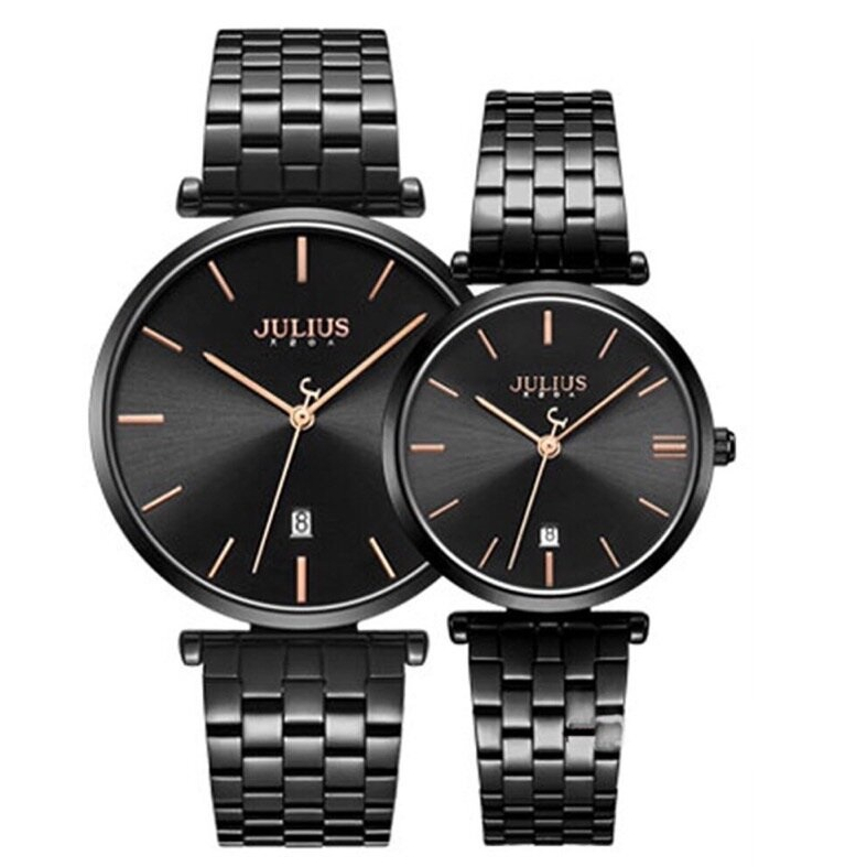 Đồng hồ cặp đôi nam nữ Julius dây thép Ja-1260