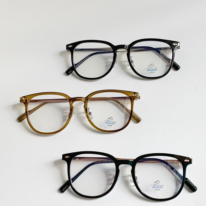 Gọng kính cận ELIOT Eyewear 21027 tròng chống ánh sáng xanh dáng vuông nam nữ thời trang chất liệu kim loại không gỉ