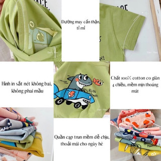 Bộ đồ cotton bé trai và bé gái 7-34kg