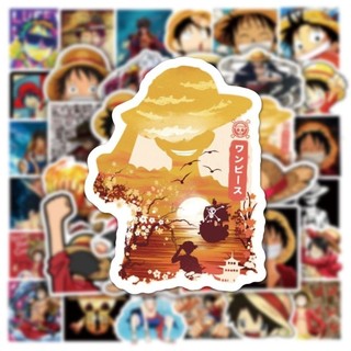 Set combo 50 miếng dán sticker Luffy đảo hải tặc One Piece dán nón mũ bảo hiểm laptop vali sổ tay đàn guitar điện thoại