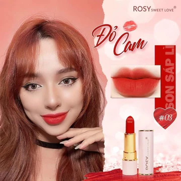 Son sáp Rosy Sweet Love son sáp siêu lì, son nhung lì Rosy Matte Lipstick( tặng 2 nạ)