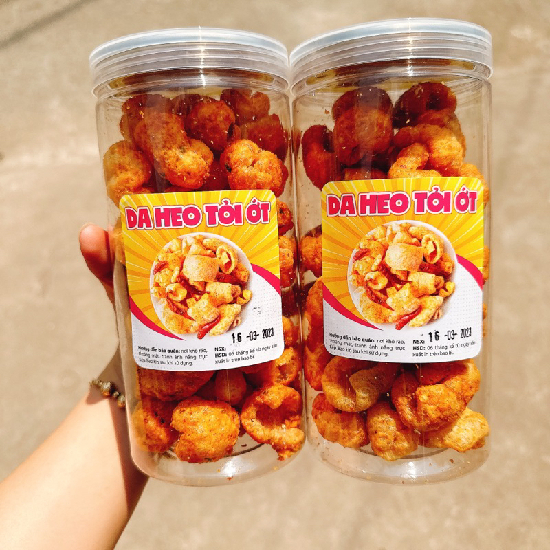 Da Heo Cháy Tỏi Ớt siêu giòn hộp 130gr