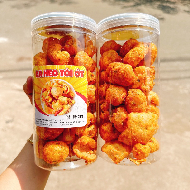 Da Heo Tỏi Ớt siêu giòn loại ngon lon 130gr