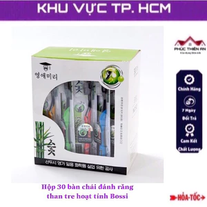 Hộp 30 bàn chải đánh răng than tre hoạt tính BOSSI
