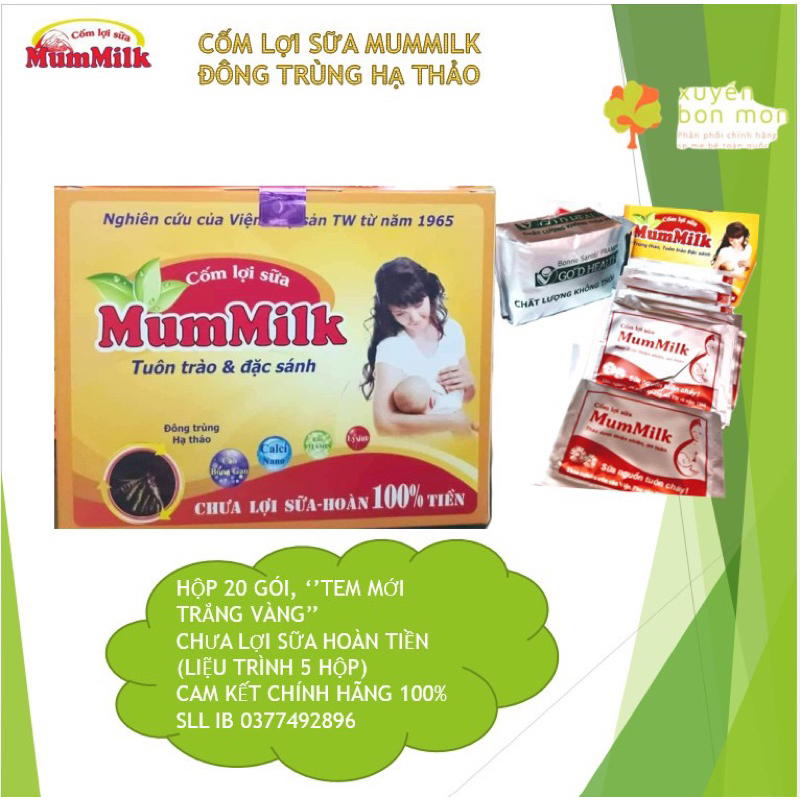 Cốm lợi sữa Mummilk chính hãng – cốm lợi sữa cho mẹ sau sinh của viện phụ sản Tw, kích sữa về nhanh, sữa mẹ đặc mát