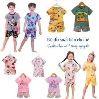 Bộ đồ cotton bé trai và bé gái 7-34kg