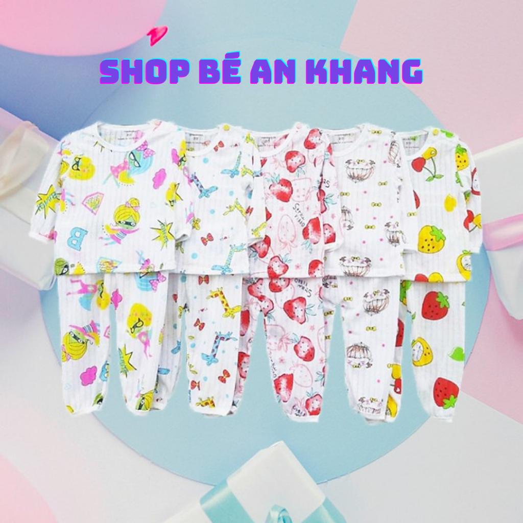 [ĐƯỢC CHỌN MẪU] Bộ cotton giấy dài tay cúc giữa cho bé trai/ gái 4-13kg