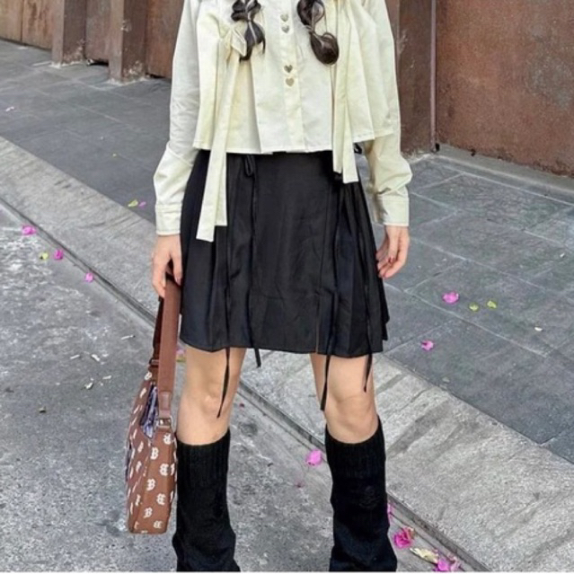 Jia Mini Skirt - Váy mini xếp li dây cách điệu Remmus cho nữ