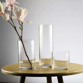 Lọ hoa thuỷ tinh cao cấp hình trụ tròn nhiều kích thước 10 x25/30/40 cm
