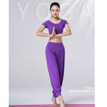 Bộ alibaba tập yoga , tập zumba, tập múa chất thun coton co giãn đa chiều thoáng mát
