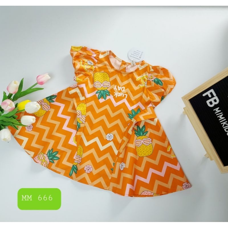 Váy đầm xinh bé gái 1-10T 10-40kg kẻ sóng tay bồng Sofia đi học đi chơi
