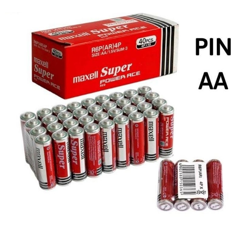 Hộp 40 viên pin AA Maxell tiểu super R6P (chính hãng) | Shopee Việt Nam