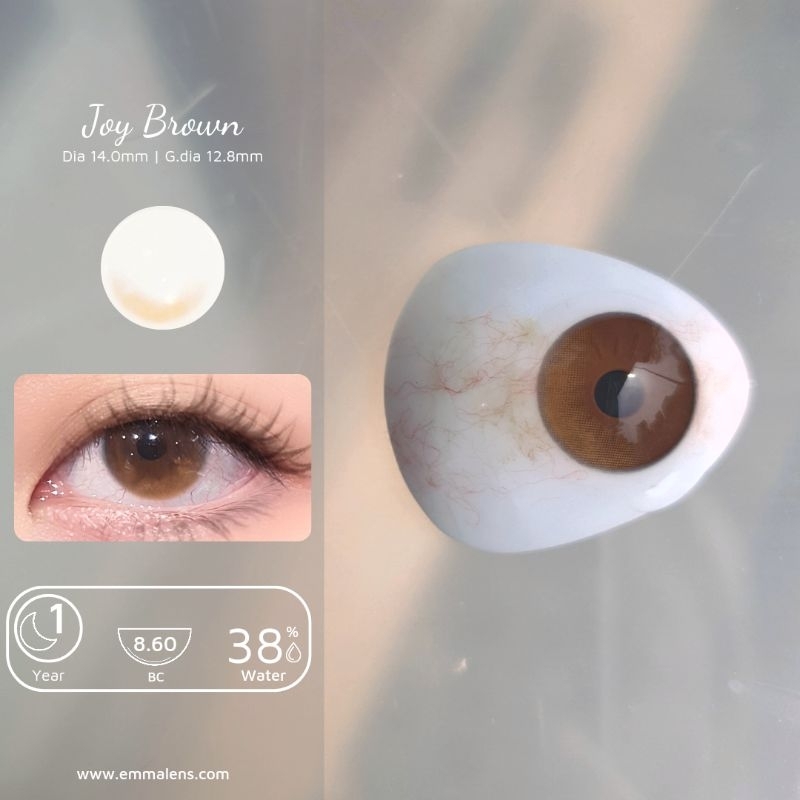 🌸 Kính Áp Tròng Joy Brown - Lens Nâu Tây Nhẹ Không Giãn | Kính Áp Tròng Emma 🌸