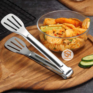 Kẹp Inox Gắp Thức Ăn 3 Rãnh, Đồ Nướng, Chiên Rán - Dụng Cụ Gắp Đồ Nóng Cam Homeware