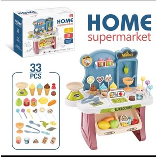 Đồ chơi quầy siêu thị mini gia đình cho bé có âm thanh 33 chi tiết