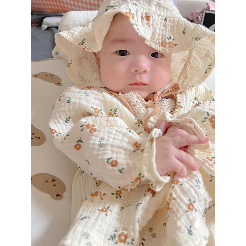 Set váy bodychip cho bé gái hoa nhí kèm mũ size 5-15kg Tiệm Nhà Bơ