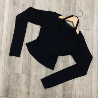 áo crtoptop tay dài dây choàng cổ