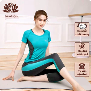 Bộ lửng thể thao BD11 tập gym, yoga, chạy bộ, áo phủ bụng quần lửng màu xanh, đen, đỏ đô