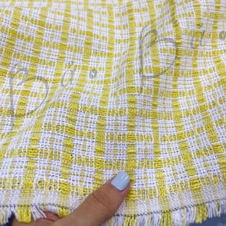 Vải Bố Tweed Dệt Sợi Nổi Ô Caro Khổ 1m45