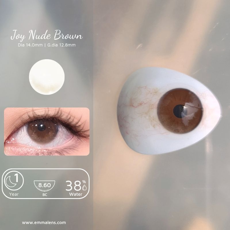 🌸 Kính Áp Tròng Joy Nude Brown - Lens Nâu mix Rêu Không Giãn Tự Nhiên | Kính Áp Tròng Emma 🌸