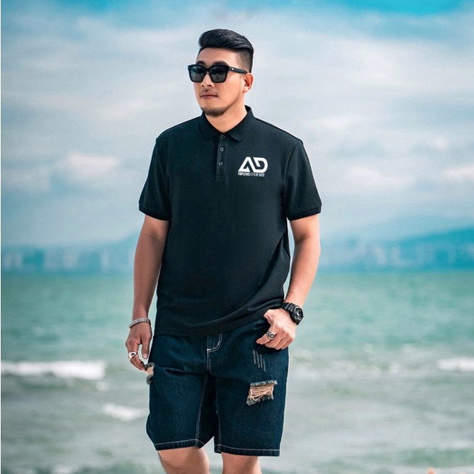 áo Polo Nam Bigsize 80-120kg, logo chứ AD,Chất liệu cotton cao cấp xuất xịn, form cá sấu, chống nhăn, bền màu, trẻ trung