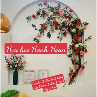 Dây hoa Hồng kim cương cổ 1.7m - Dây hoa giả