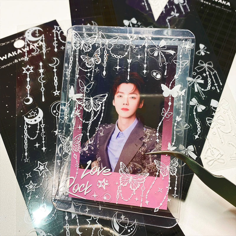 Sticker viền bạc nhiều mẫu siêu xinh,Trang trí Toploder | Shopee Việt Nam