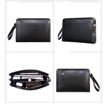 Women's Genuine Leather Clutch – Multi-Pocket