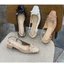 Giày slingback mũi vuông 3 phân gót vuông ANN phối nơ BB kiểu dáng sang trọng cao cấp _ SB3004NBB