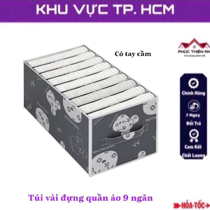 Túi vải đựng quần áo 9 ngăn có tay cầm tiện dụng
