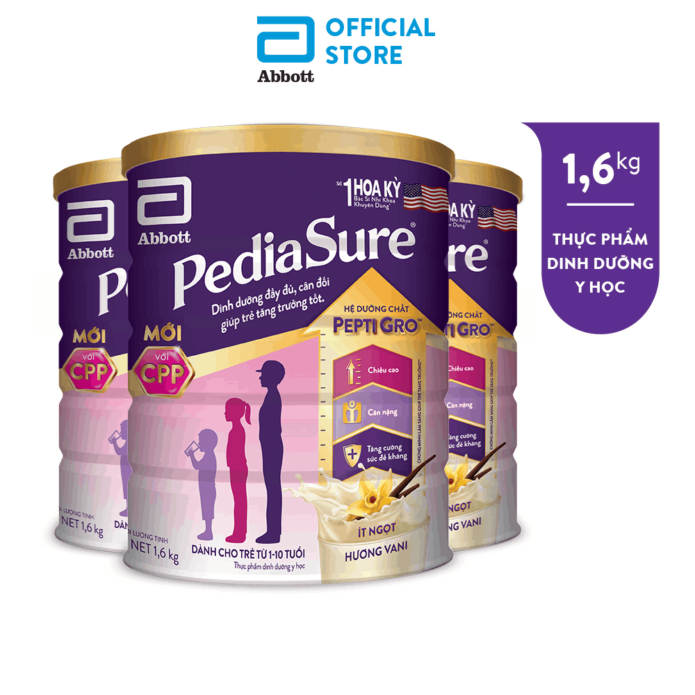 Ảnh Bộ 3 Sữa bột Pediasure 1.6kg hương vani/lon 2