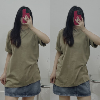 Áo thun nữ nam trơn 3158 áo cotton khô form rộng tay lỡ unisex