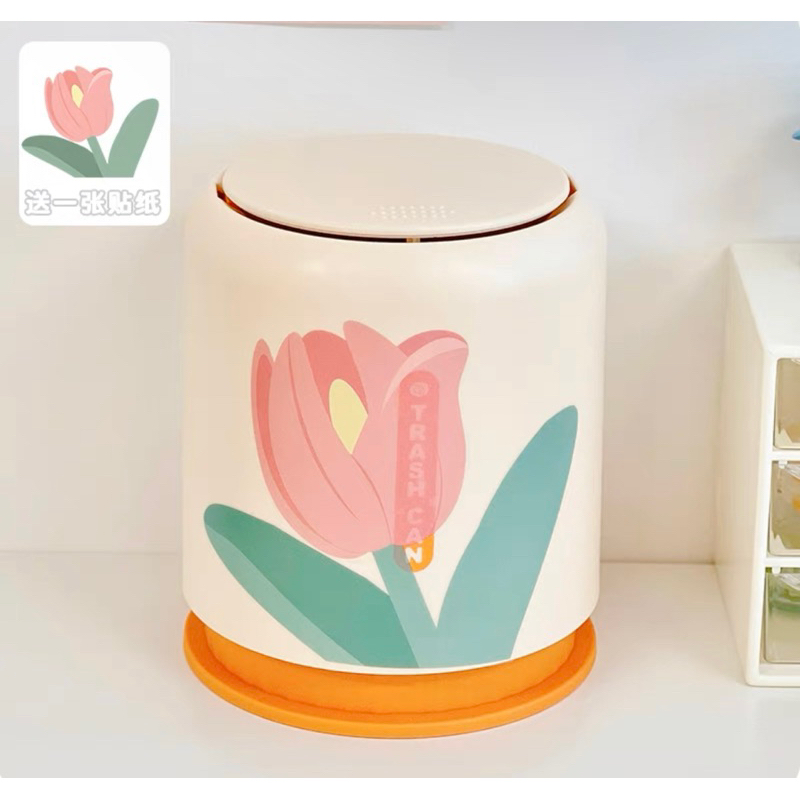 Thùng rác mini văn phòng hoa tulip xinh xắn