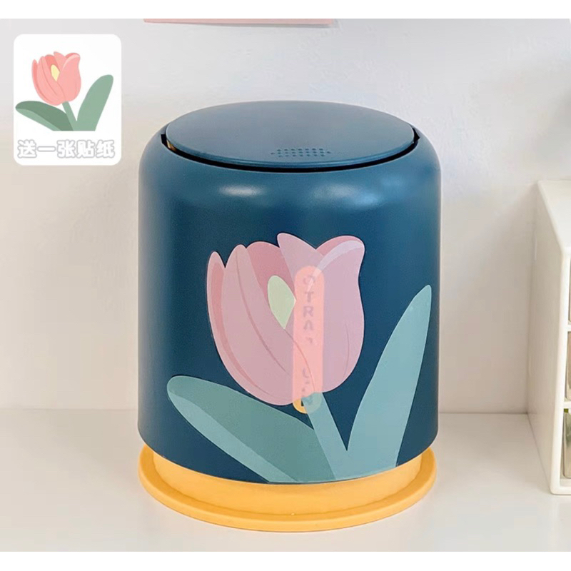 Thùng rác mini văn phòng hoa tulip xinh xắn