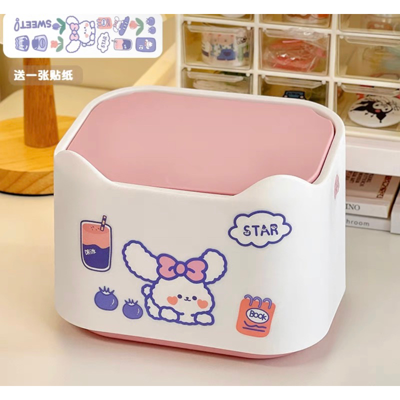 Thùng rác mini văn phòng hoa tulip xinh xắn