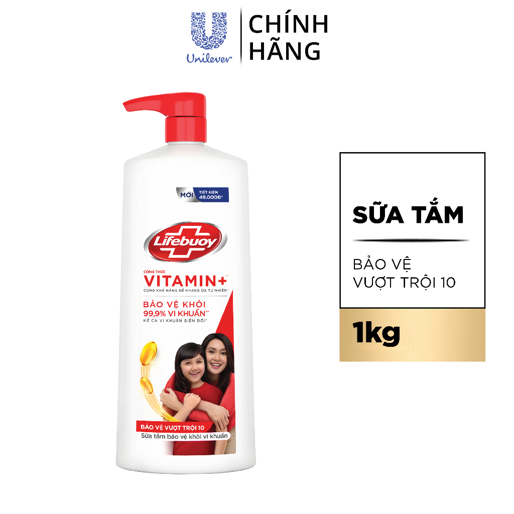 Ảnh Sữa Tắm Lifebuoy Bảo Vệ Khỏi Vi Khuẩn Gây Bệnh Với Ion Bạc+ Hỗ Trợ Đề Kháng Da Tự Nhiên 1000G 2