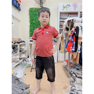 Áo polo có cổ cộc tay chất liệu thun cotton mùa hè cho bé trai Phương Kid - K12