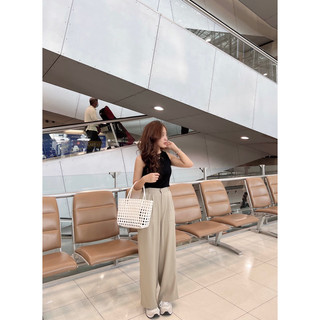 Quần nữ ống suông rộng lưng cao Ma Vie