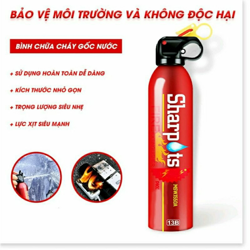 Bình chữa cháy cứu hỏa mini trên ô tô dung tích 500ml Sharpots | Shopee ...